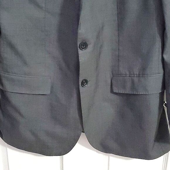 Banana Republic BR Monogram Charcoal Slim Fit Double Bent Italian Wool Blazer 40 - Picture 5 of 13